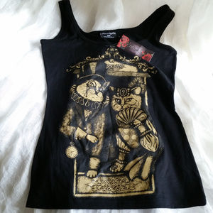 Rare Restyle Victorian Cat Couple Tank Top NWT